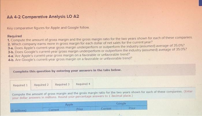 i will give thumbs up AA 4-2 Comparative Analysis LO A2 Key