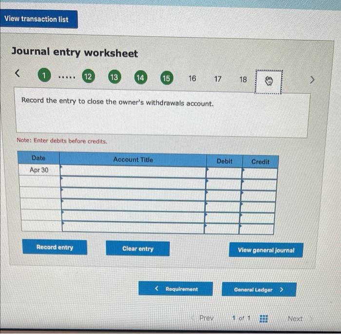 30 Account Title Cash Commissions revenue 1,830 4 Record entry Clear entry