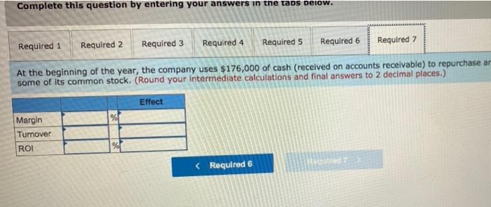 For each of the following questions, indicate whether the margin and tumover