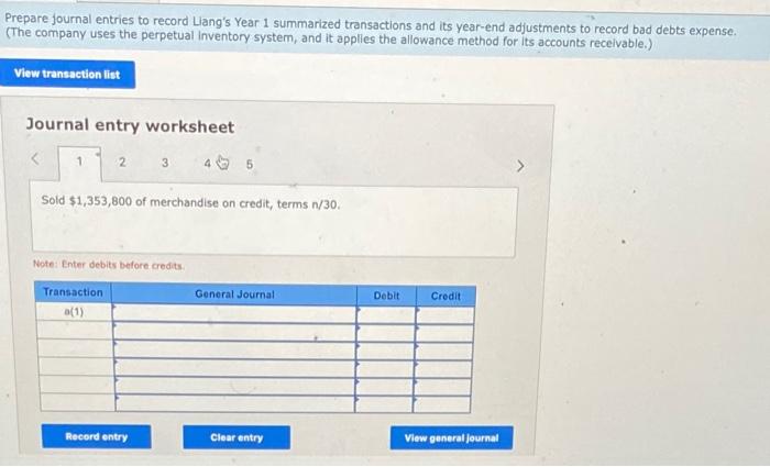 are Year 2 Problem 9-4A (Algo) Accounts receivable transactions and bad debts