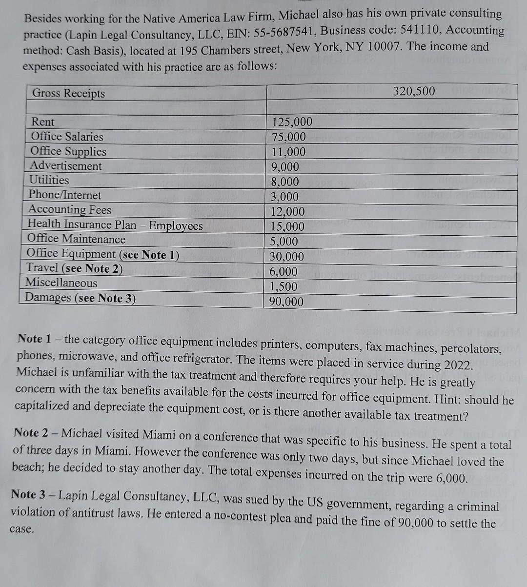  I need help Schedule C shows the income statement, please Besides