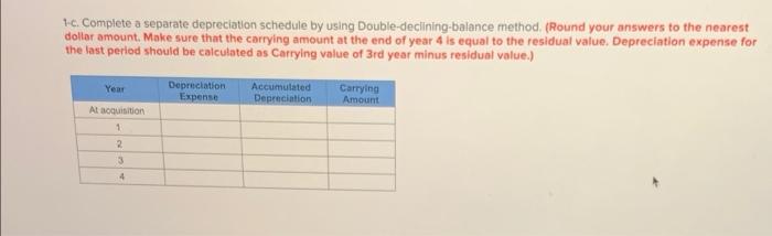 amount at the end of year 4 is equal to the residual