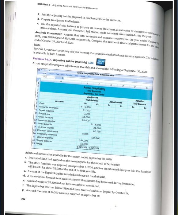  CHAPTER 3 Adjusting Accounts for Financial Statements 214 2. Post the