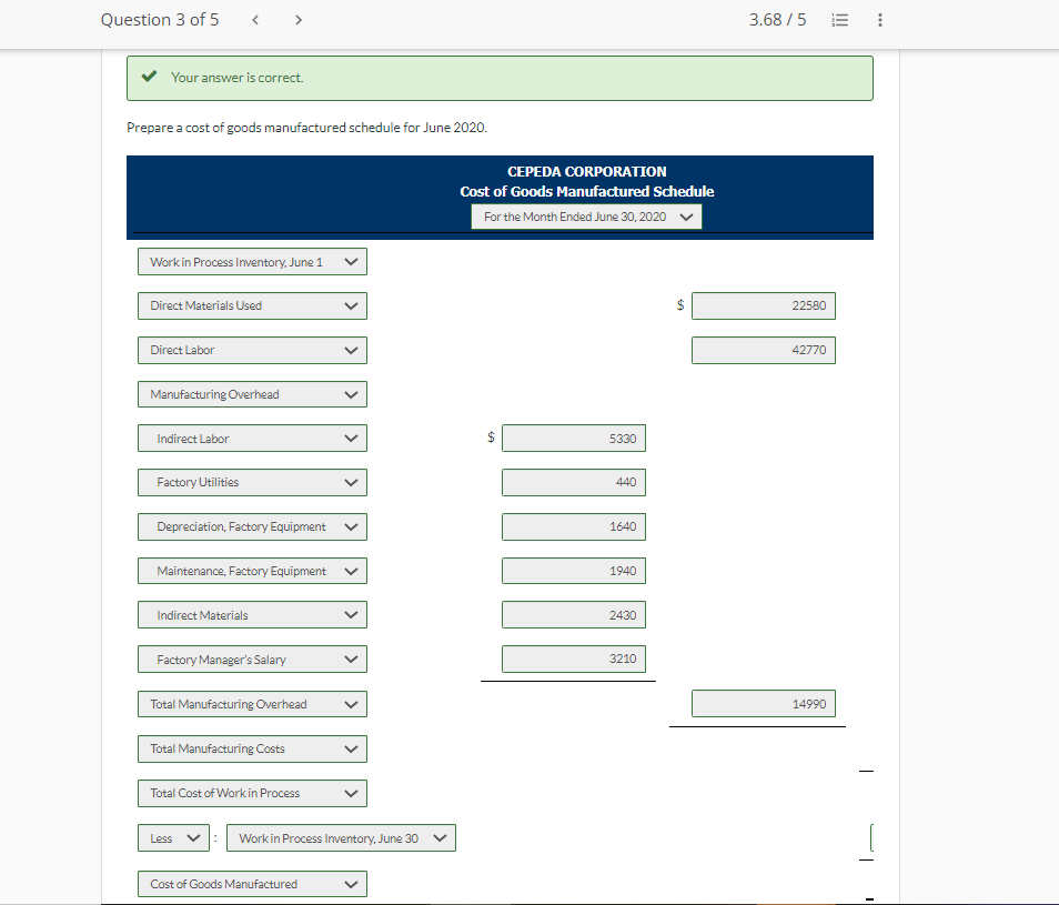 Cepeda Corporation has the following cost records for June 2020. Anonymous answered