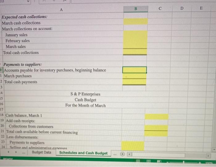 2 3 Data January February March 4 Actual January and February and
