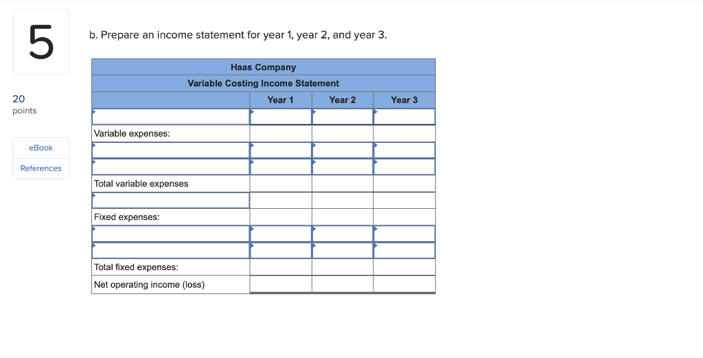 The following information pertains to each of the company's first three years