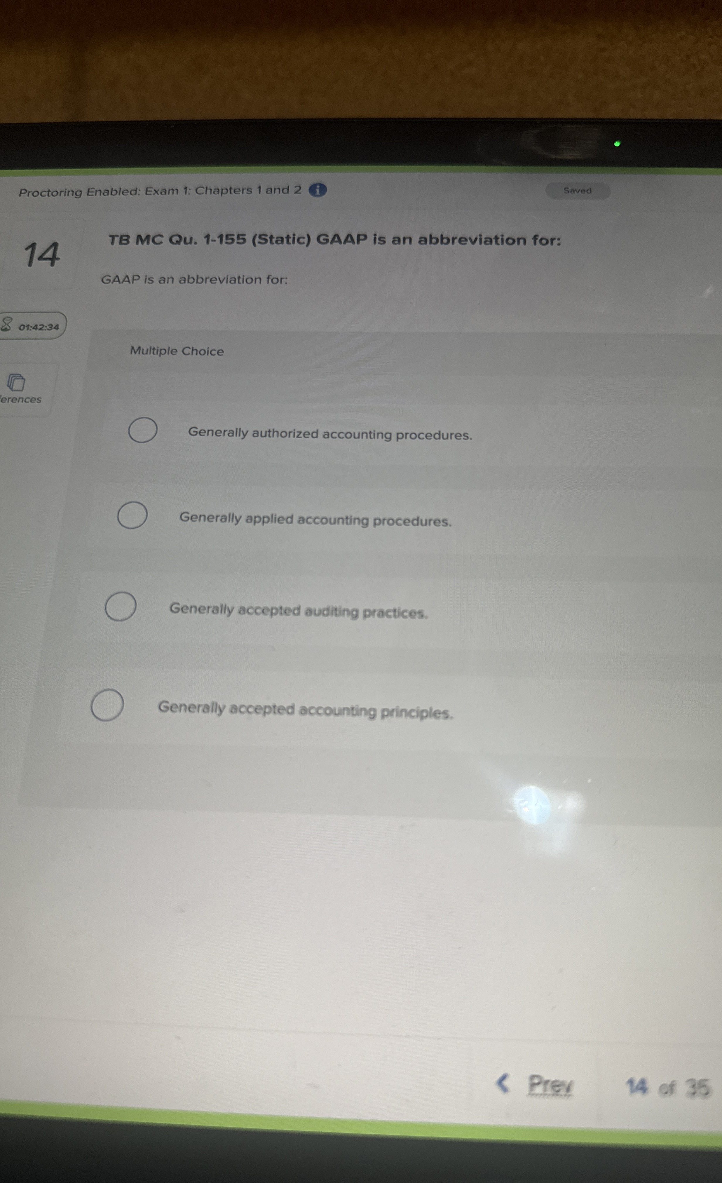  TB MC Qu.1-155(Static) GAAP is an abbreviation for: GAAP is an