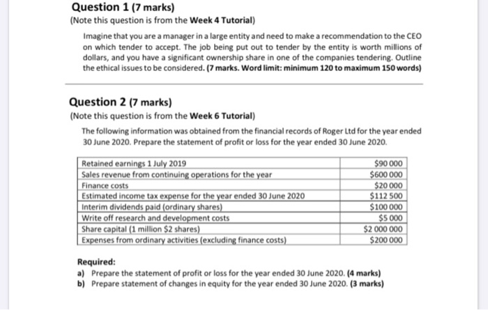 4 Tutorial) Imagine that you are a manager in a large entity