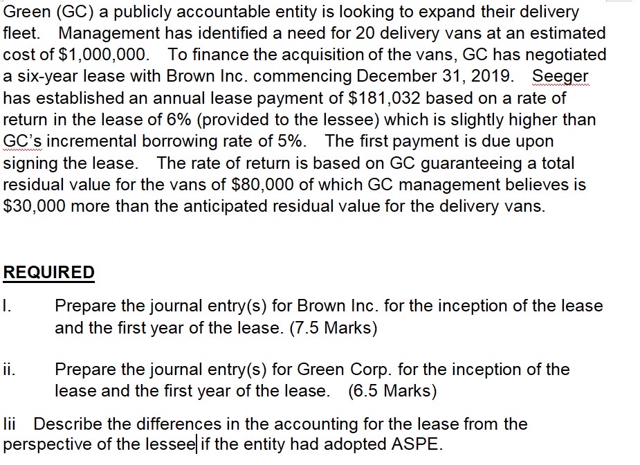  Green (GC) a publicly accountable entity is looking to expand their
