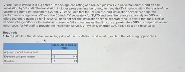 please help me will give thumbs up Video Planet (VP) sells a