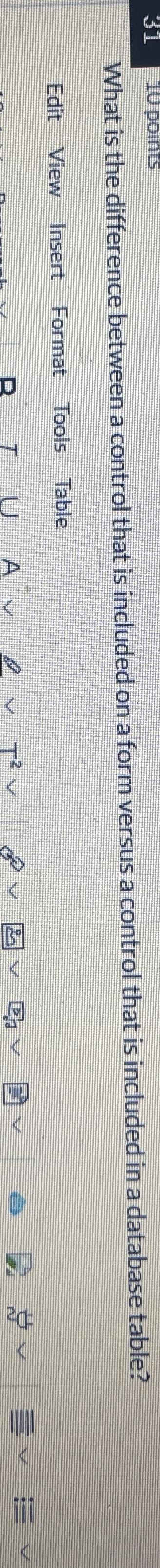  What is the difference between a control that is included on