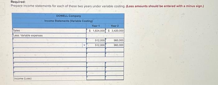 years follow. b. Variable costs per unit and fixed costs per year