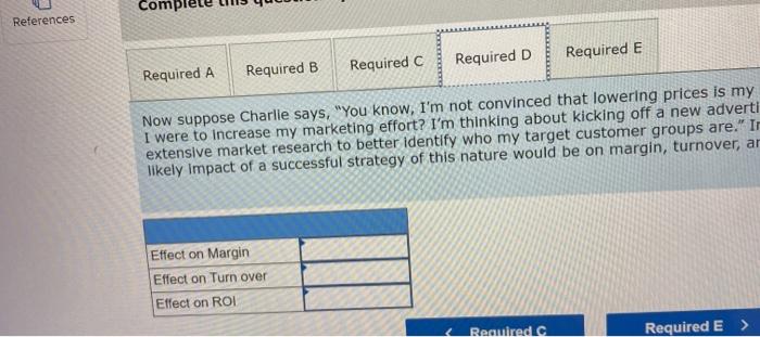 D Required E Assuming that the new strategy would reduce margin to