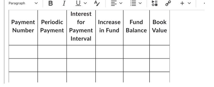book value of the debt after 7 years. 3. Construct the sinking