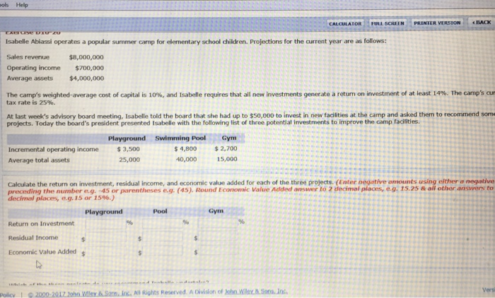  Isabelle aliassi operates a popular summer camp for elementary school children.