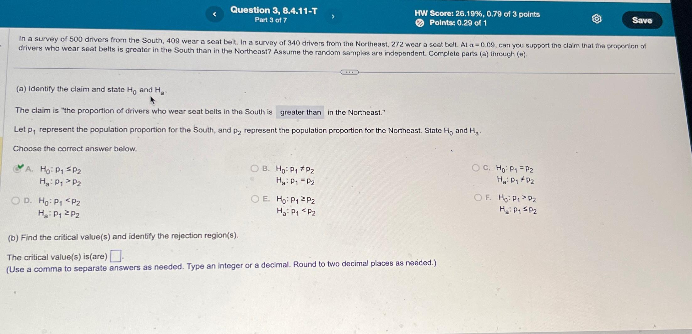  Question 3,8.4.11-T HW Score: 26.19%,0.79 of 3 points Part 3 of