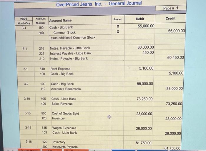 Big Bank. (As an example of how to journalze and post a