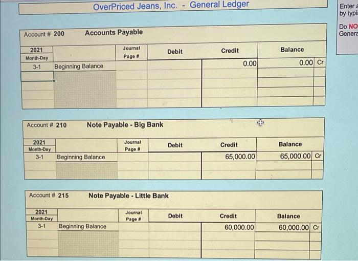 cash is also taken out of Big Bank. March 1 Take $5,100