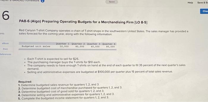  Sarved Help Save & E Ches 6 PA8-6 (Algo) Preparing Operating