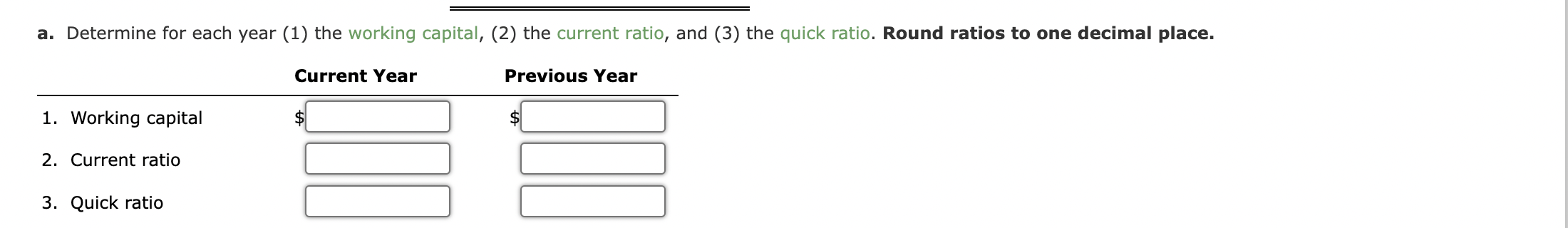 position analysis The following data were taken from the balance sheet of