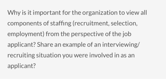  Why is it important for the organization to view all components