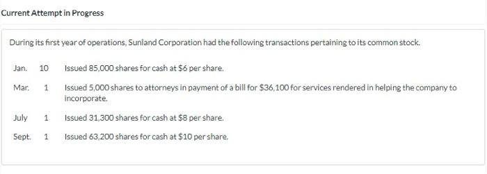  Current Attempt in Progress During its first year of operations, Sunland