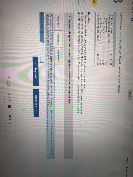 a local bakery. Price and cost information follows: $ 14.81 Price per