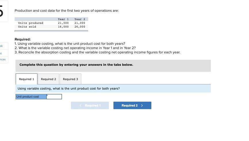 During Heaton Company's first two years of operations, it reported absorption costing
