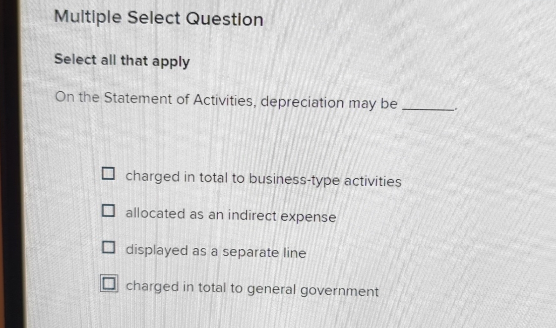  Multiple Select Question Select all that apply On the Statement of