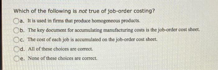 the following businesses uses a process-costing system? a. An automobile service center