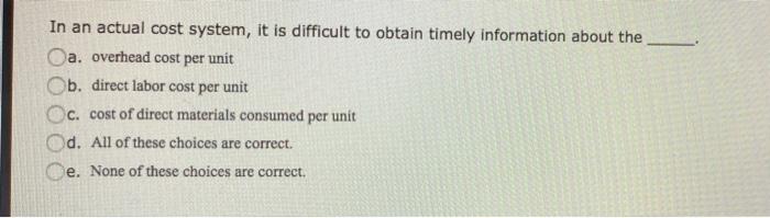 of job-order costing? a. It is used in firms that produce homogeneous