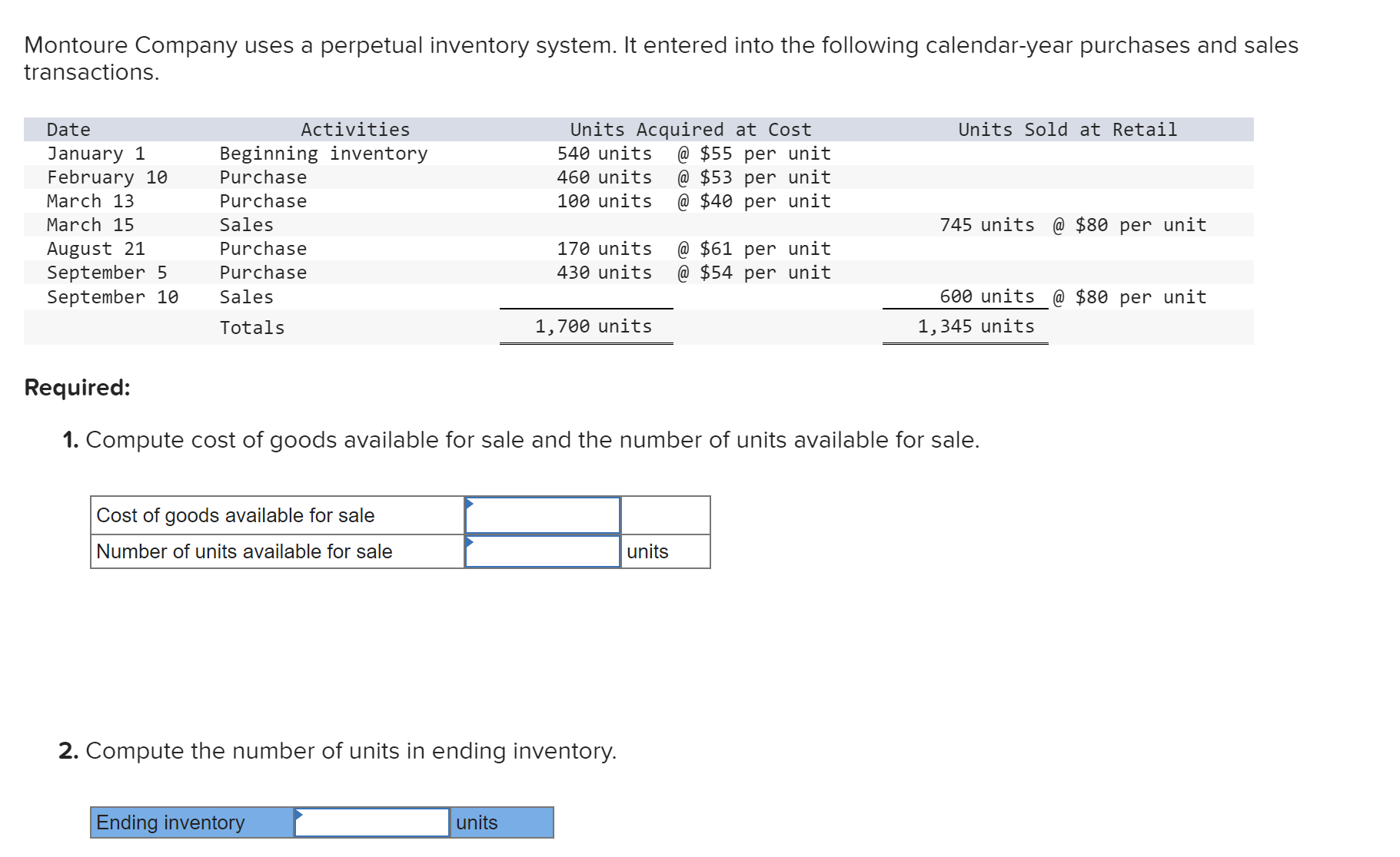  b Compute the cost assigned to ending inventory using (a) FIFO,