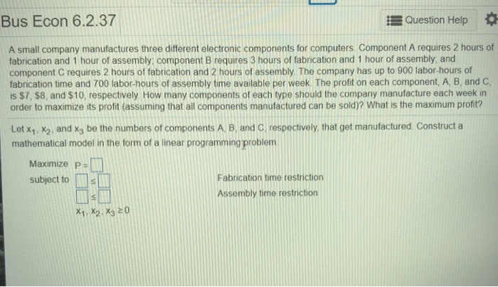 simplex method Maximize P 30x,+40x2 subject to 2x, +X2 s50 x1X25 35