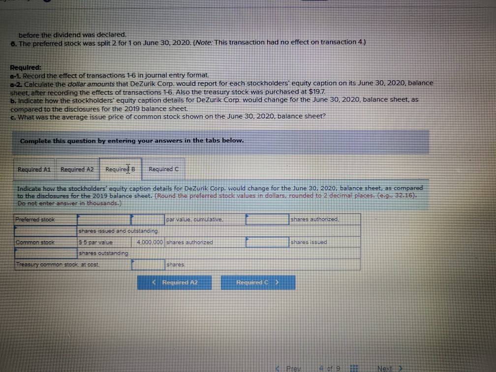 except share and per share amounts): June 30 (in thousands) 2020 2019