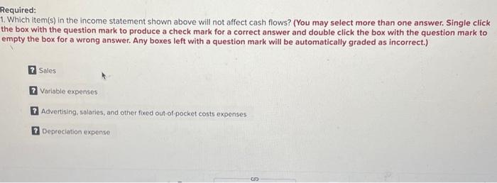 provide net operating income in each of five years as follows: Click