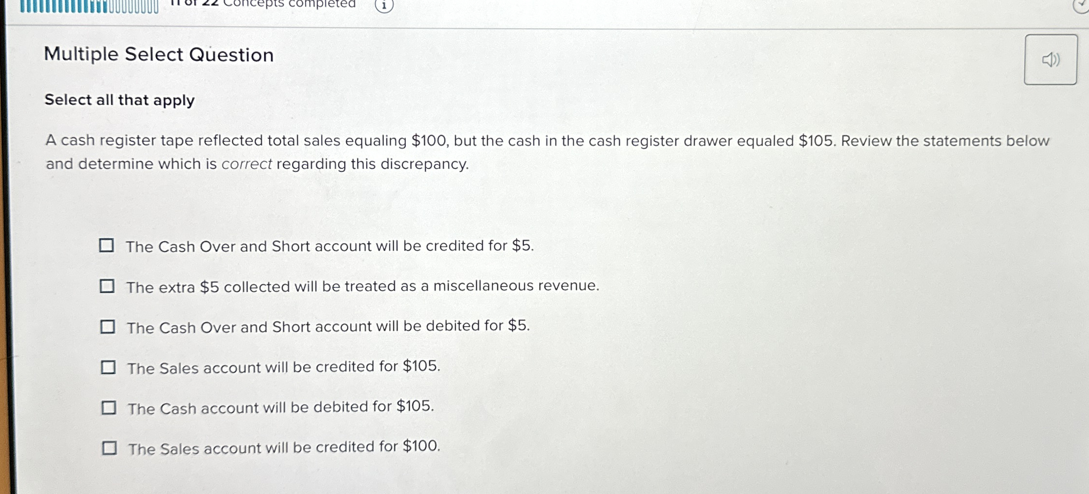  Multiple Select Question Select all that apply A cash register tape