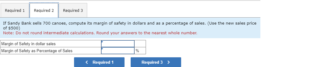 Calculating Margin of Safety, Target Profit [LO 6-1, 6-2, 6-3, 6-4] Sandy