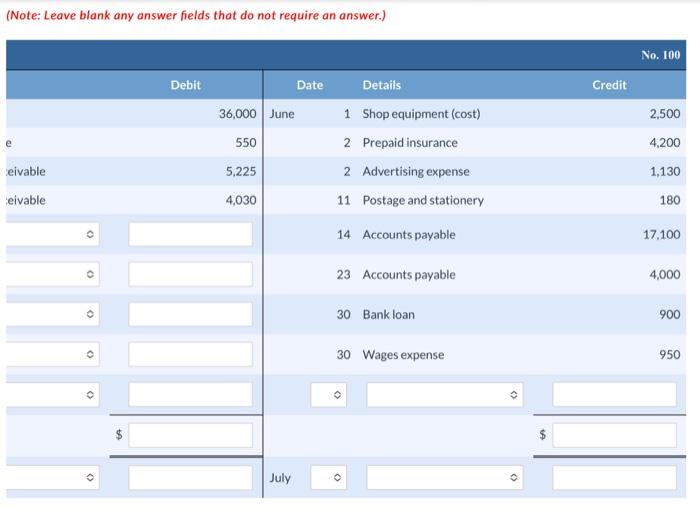 payable 30 Bank loan 30 Wages expense \\begin{tabular}{|l|l|ll|} \\hline \\multicolumn{2}{l|}{ Drawings }