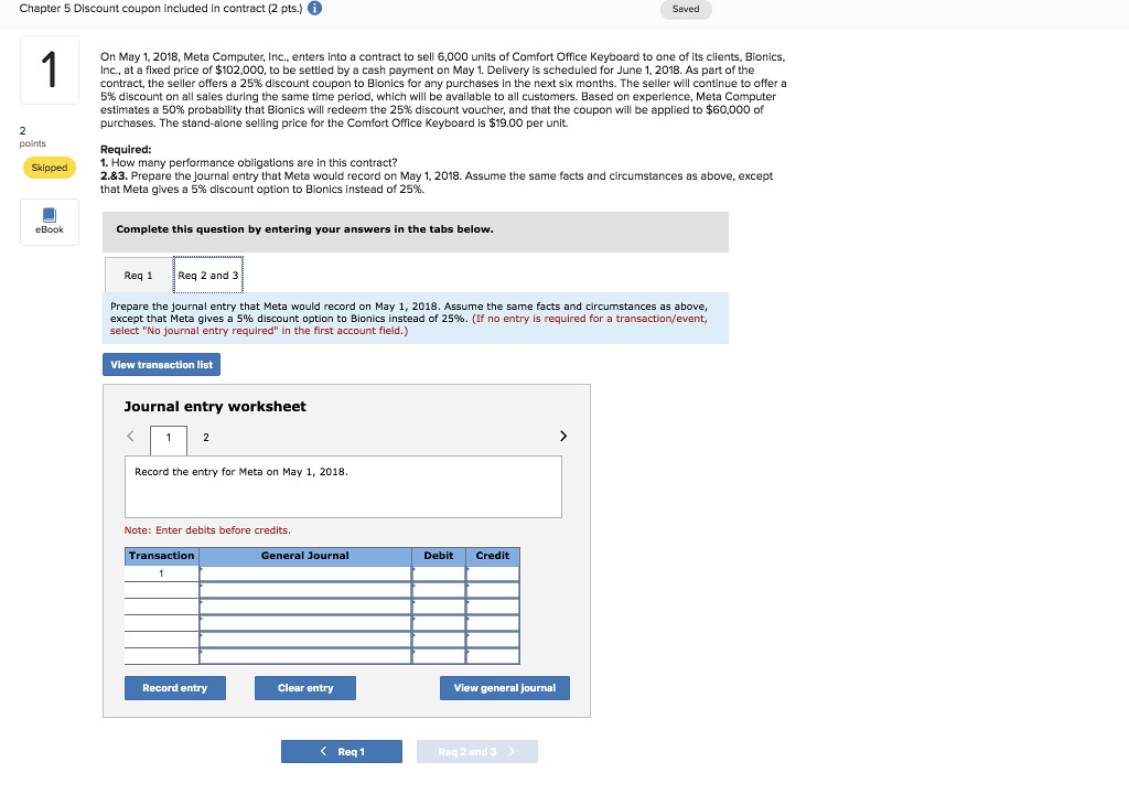 to solve Chapter 5 Discount coupon included in contract (2 pts.) 6