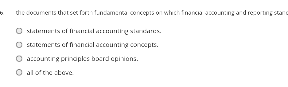  the documents that set forth fundamental concepts on which financial accounting
