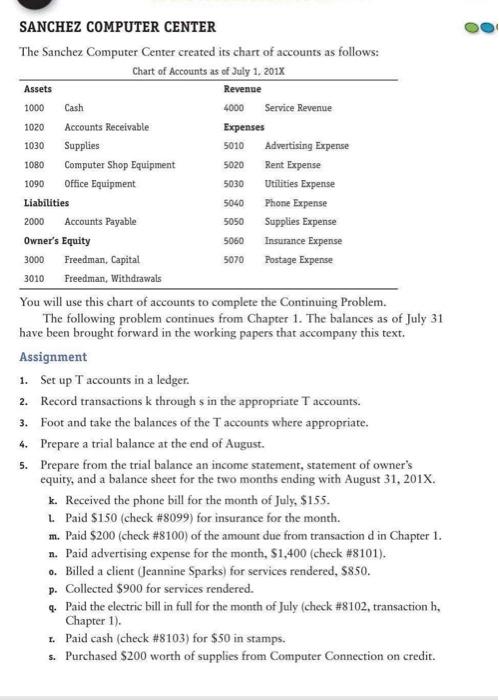 from one chapter to the next, carrying the bal- ances of each