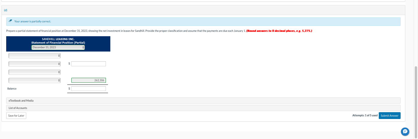  PLEASE SOLVEEE(D) WHICH IS SFP (d) Your answer is partially correct.