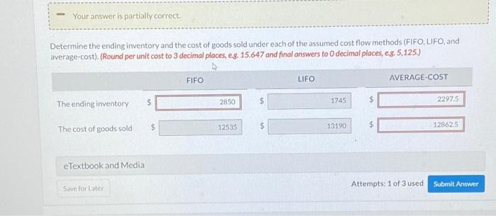 of 95 units of Product RST at a cost of $7 per