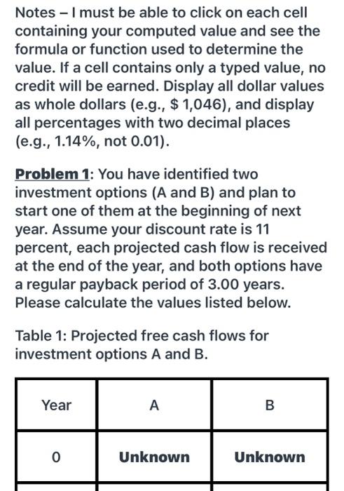  Notes - I must be able to click on each cell