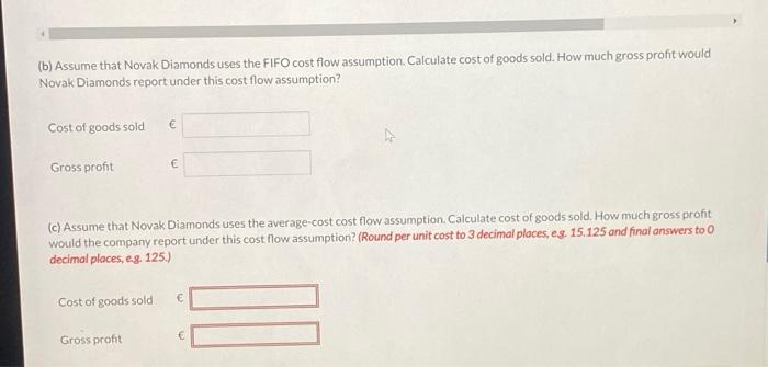so I can see You have the following information for Novak Diamonds,
