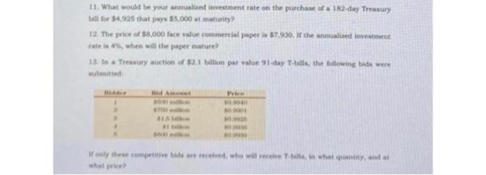 Short answer, please Short answer, please 11. What would be your annualized