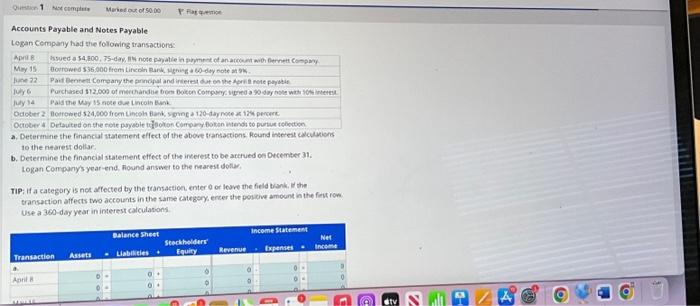  to the nearest dollar. b. Determine the financial statement effect of