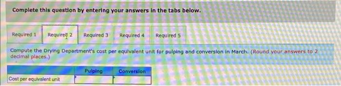 production departments-Pulping, Drying, and Finishing. In the Pulping Department, raw materials such