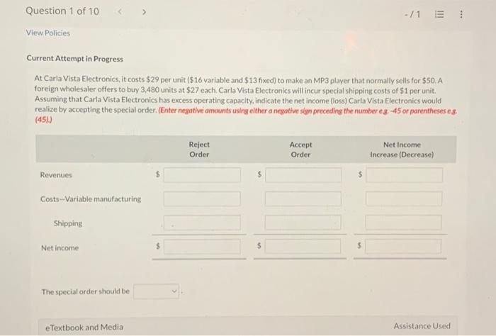  Current Attempt in Progress At Caria Vista Electronics, it costs $29