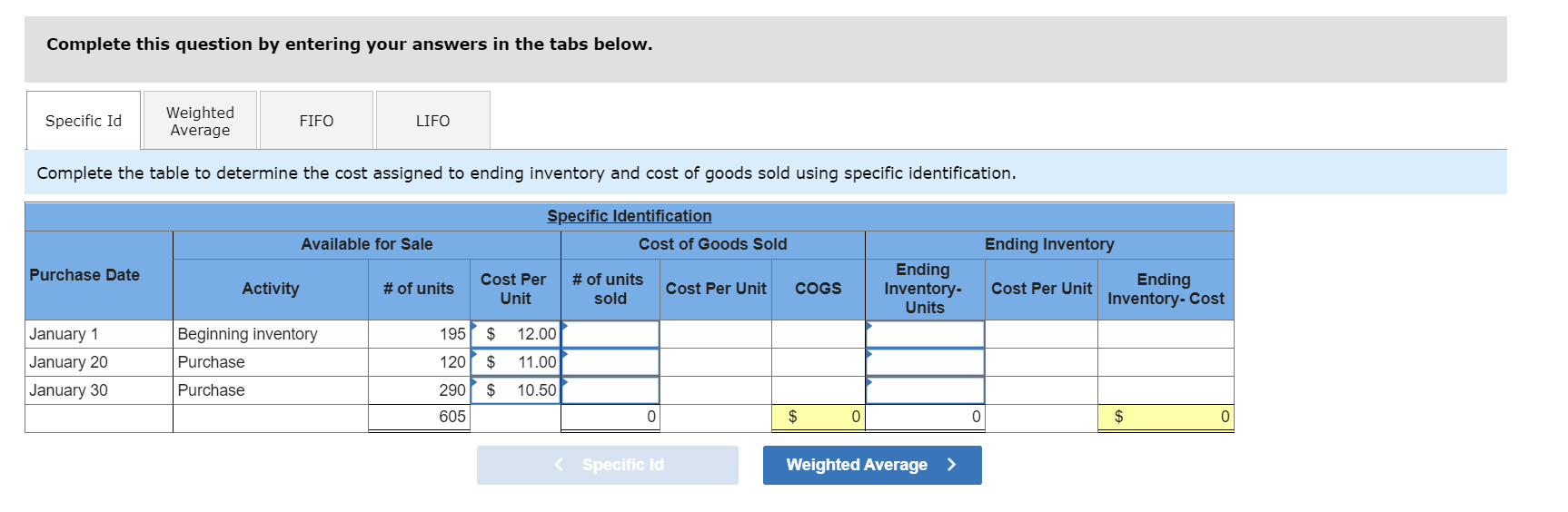 for the Exercises 3-7 below. (Algo) [The following information applies to the